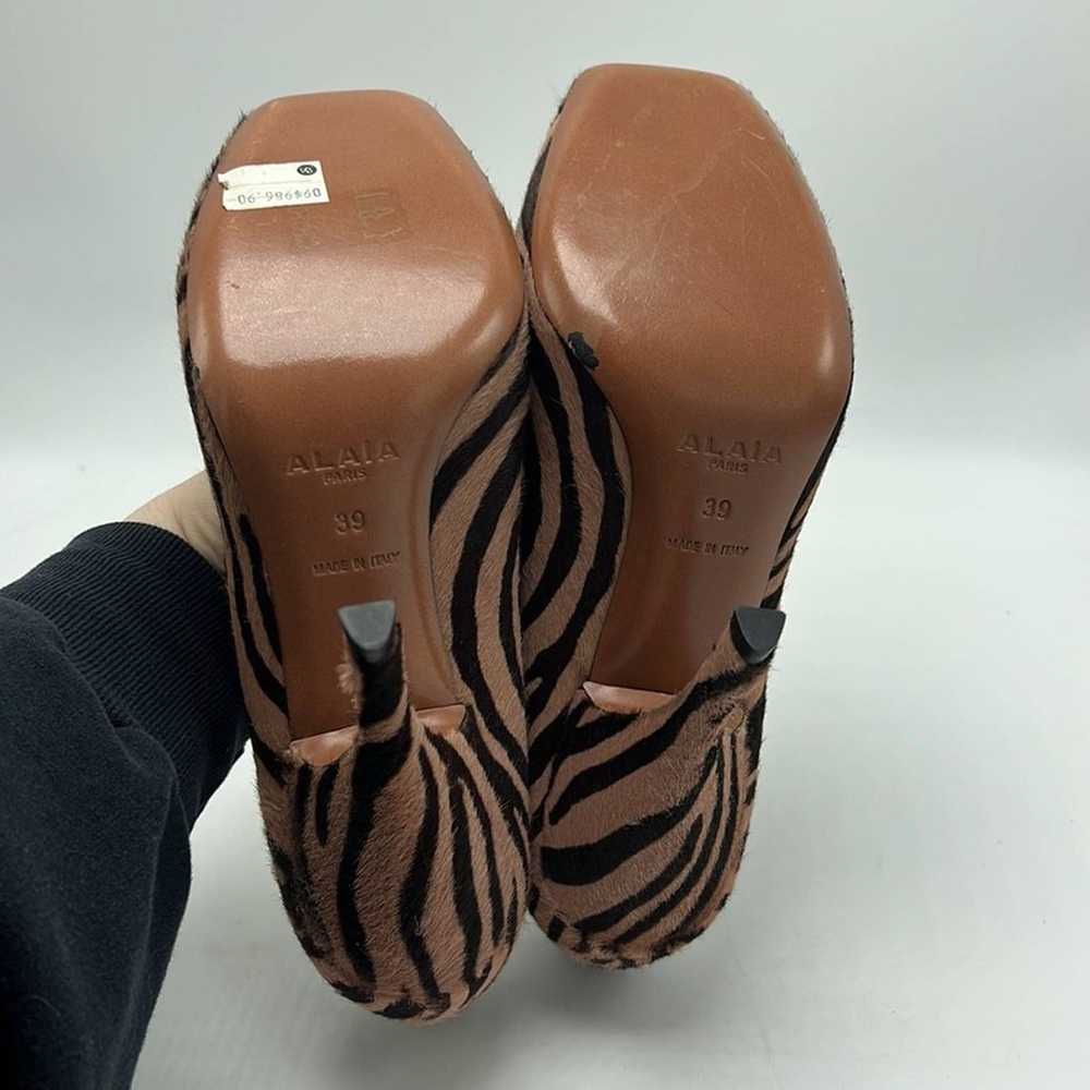 Alaia brown black zebra print heels size 8.5 (39) - image 4