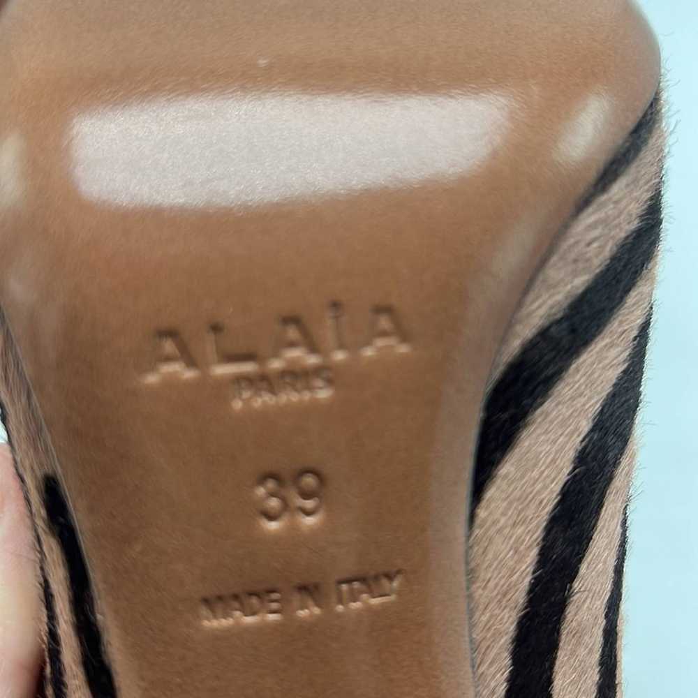 Alaia brown black zebra print heels size 8.5 (39) - image 5