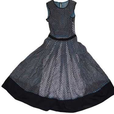 Fit and Flare Dress blue and black dress - image 1