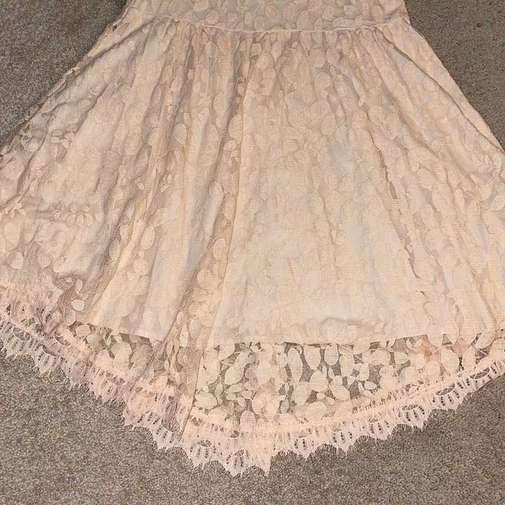 Free People Peach Floral Lace Overlay Skater Wome… - image 3