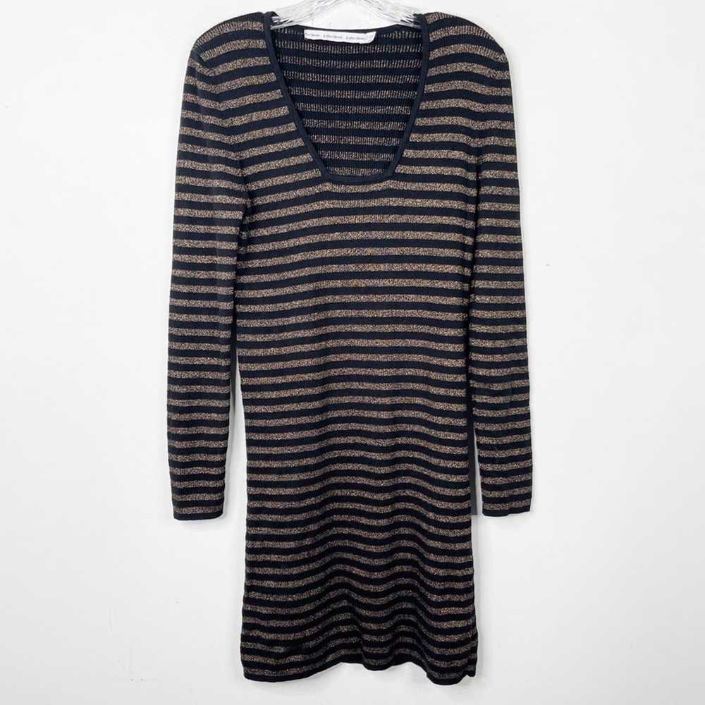 & OTHER STORIES Black and Copper Gold Striped Squ… - image 1