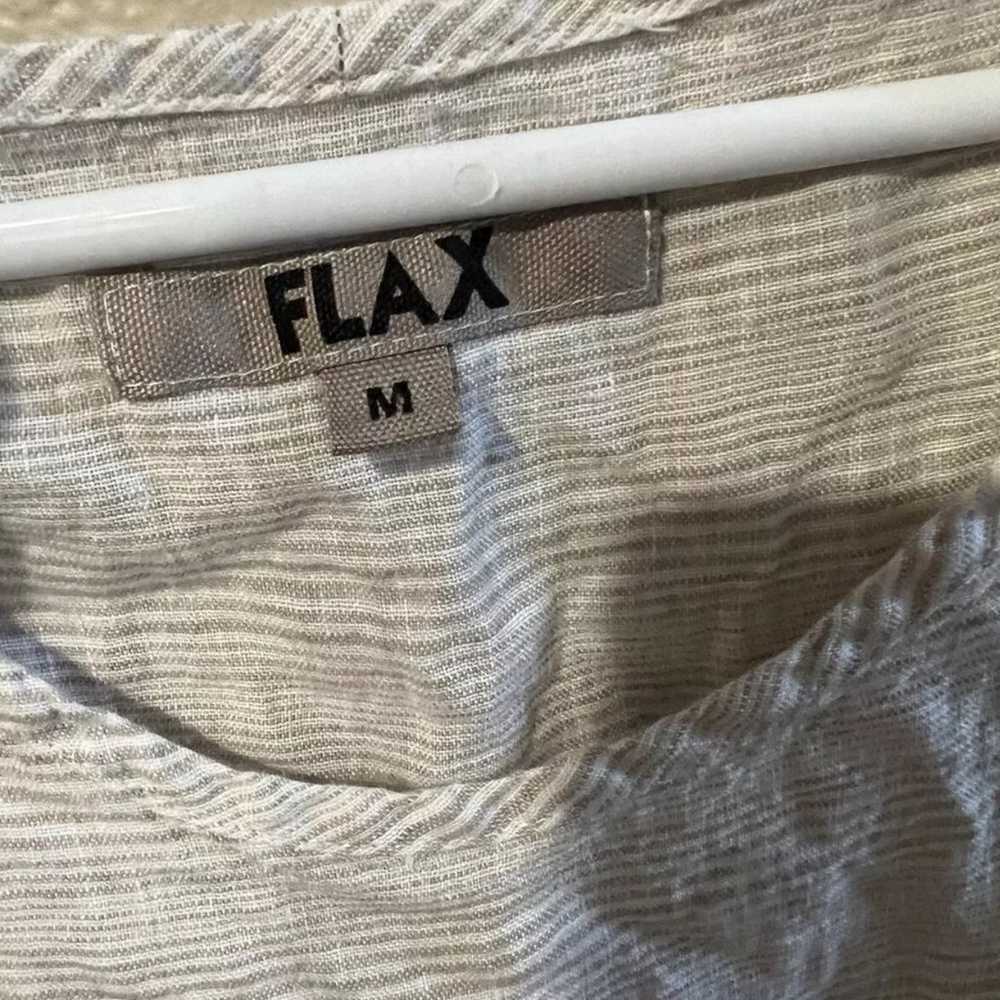 Flax 100% Linen Short Sleeve Scoop neck Shift Dre… - image 2