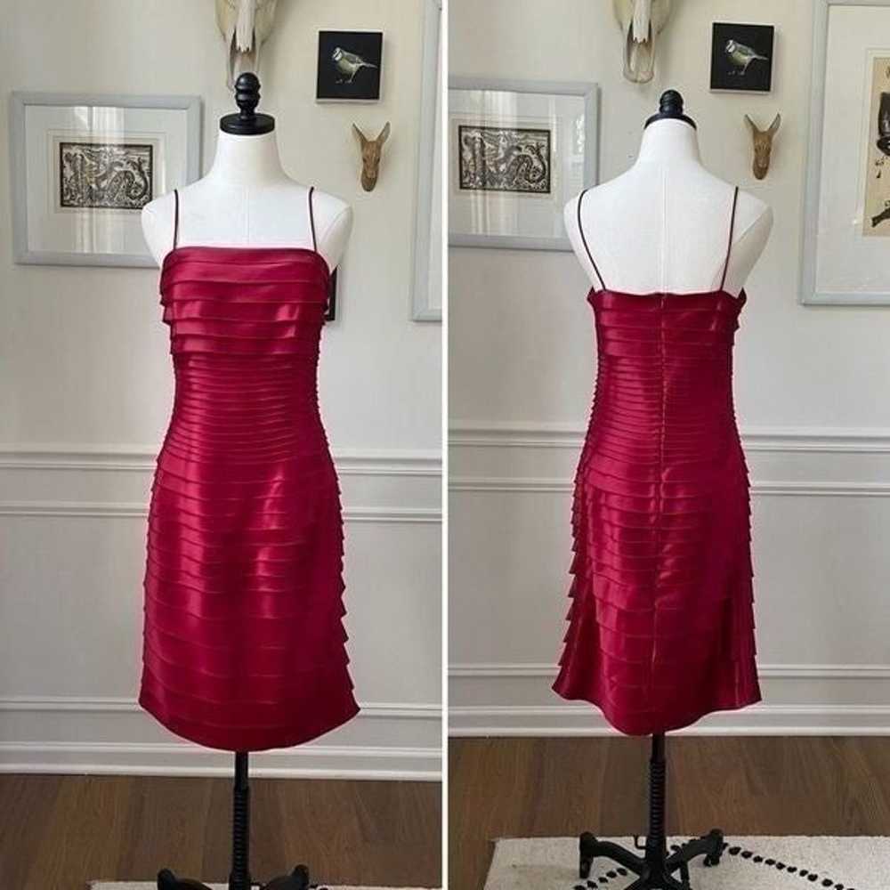JS Collections Garnet Red Satin Tiered Cocktail H… - image 1