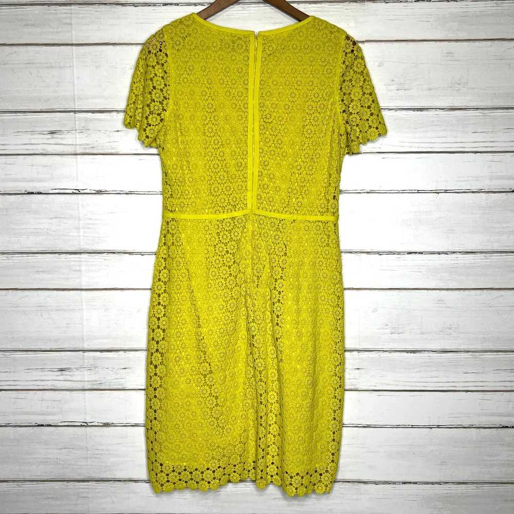 Lands' End Floral Yellow Lace Dress Size 8 - image 2
