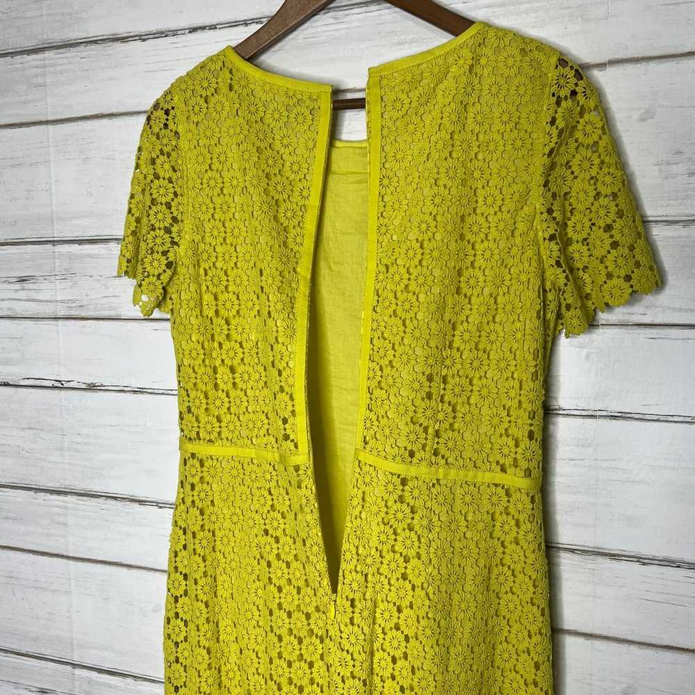Lands' End Floral Yellow Lace Dress Size 8 - image 4