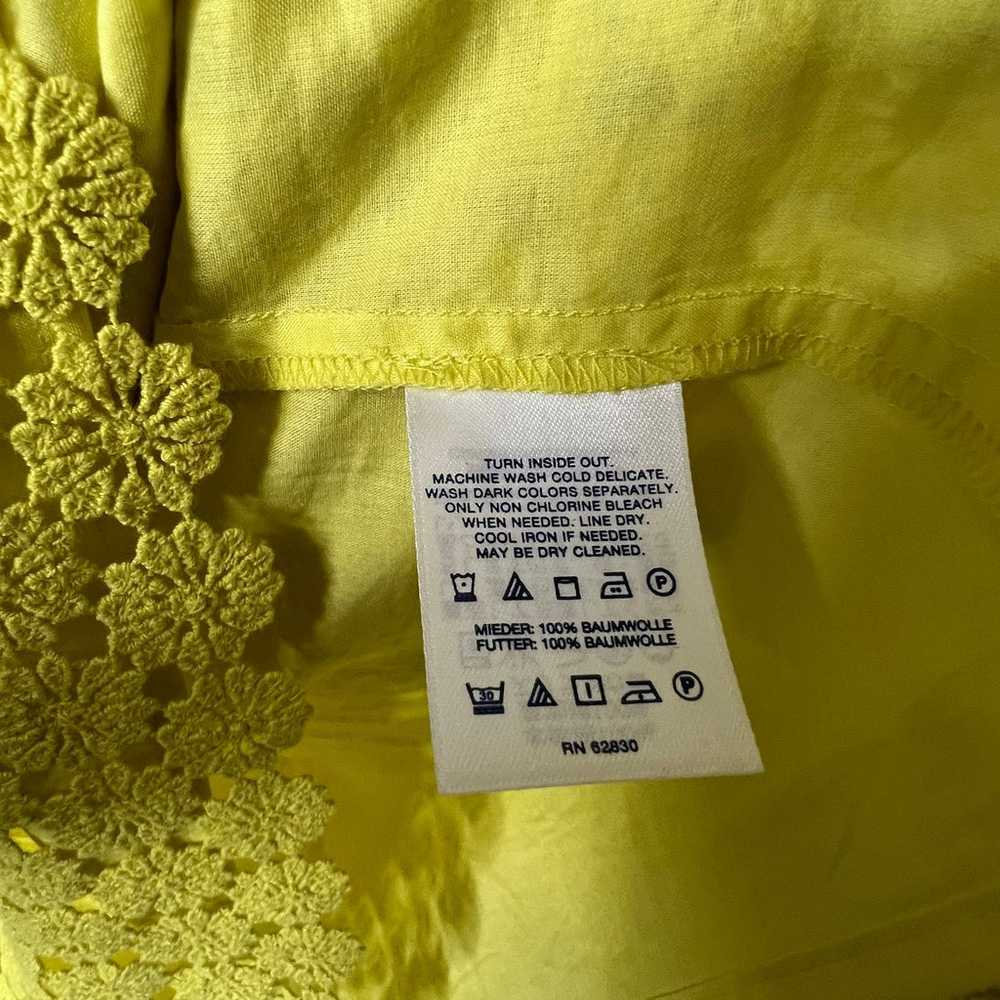 Lands' End Floral Yellow Lace Dress Size 8 - image 6