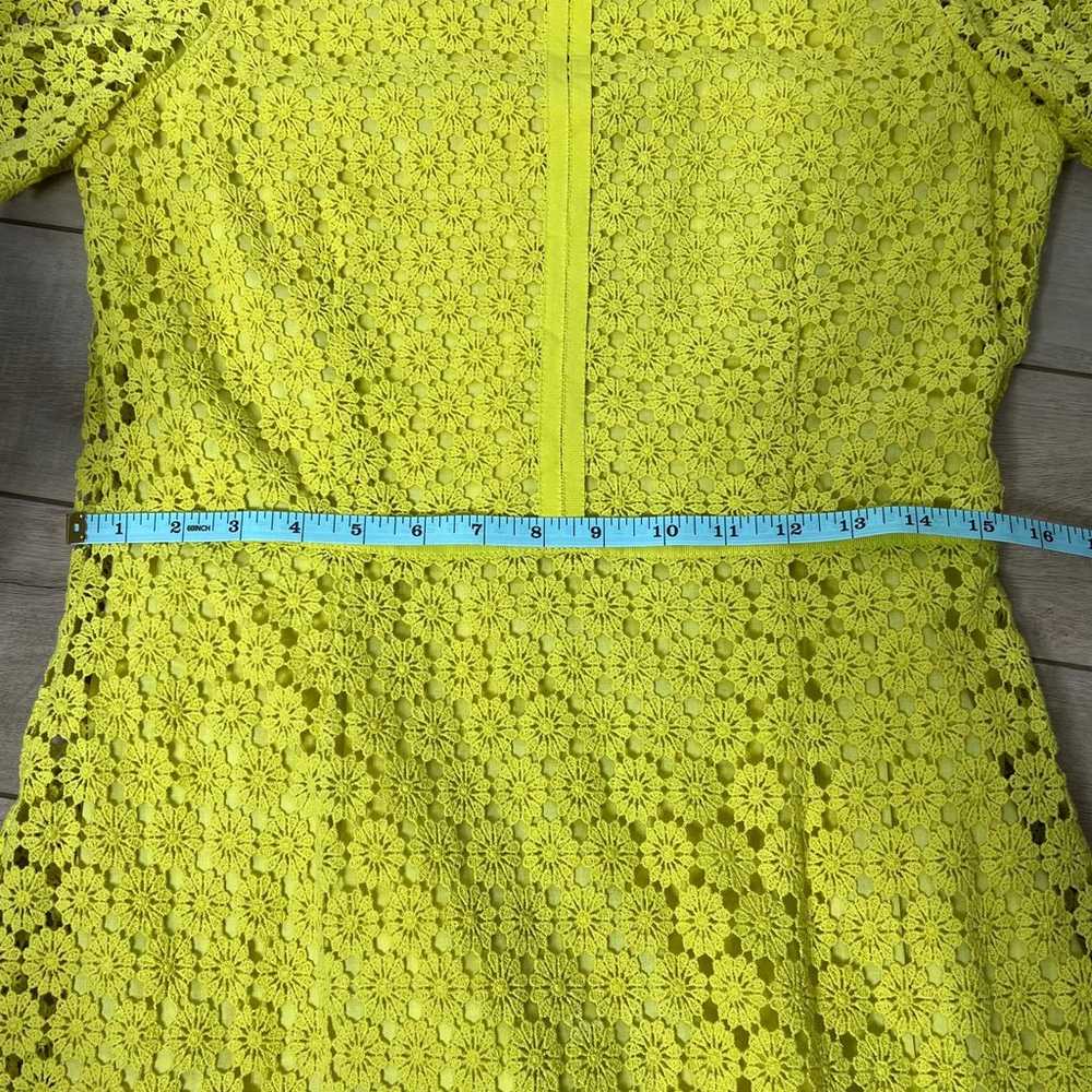 Lands' End Floral Yellow Lace Dress Size 8 - image 8