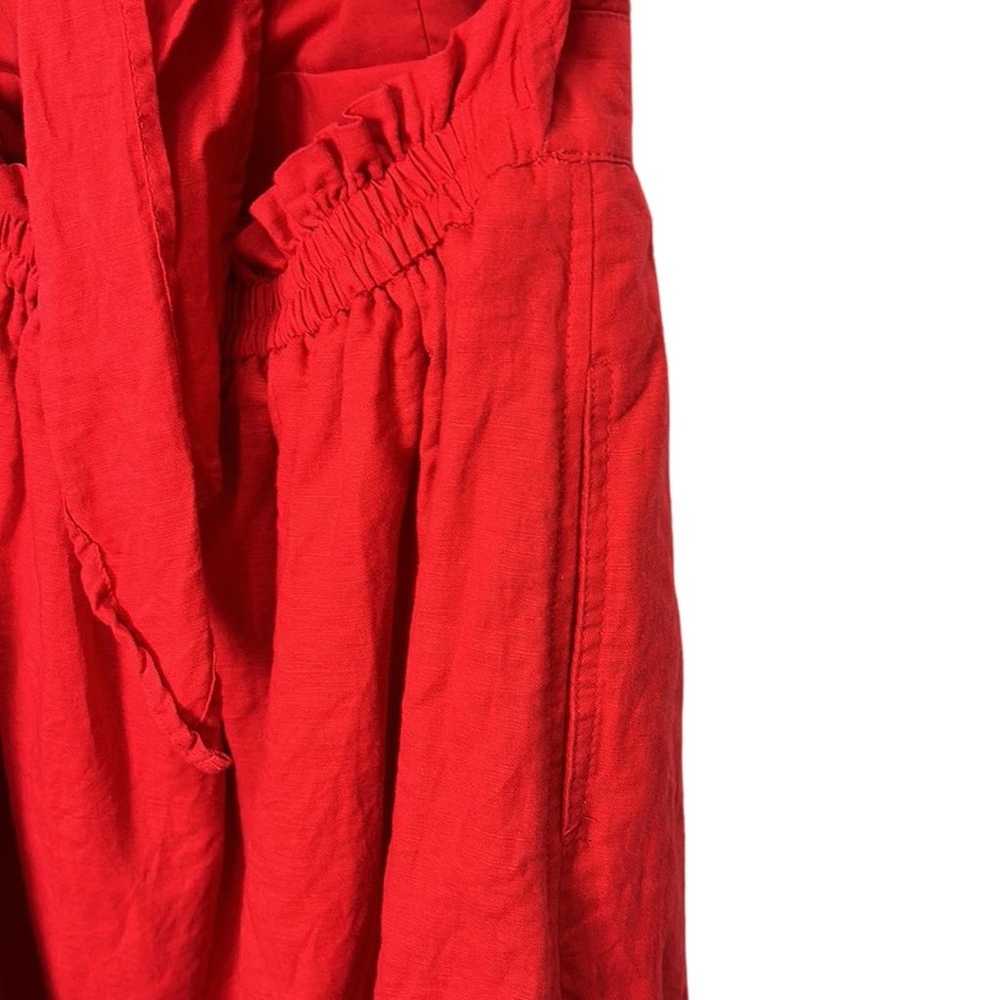 J. Crew Red Cotton Linen Apron Bow Mini Dress Wom… - image 5