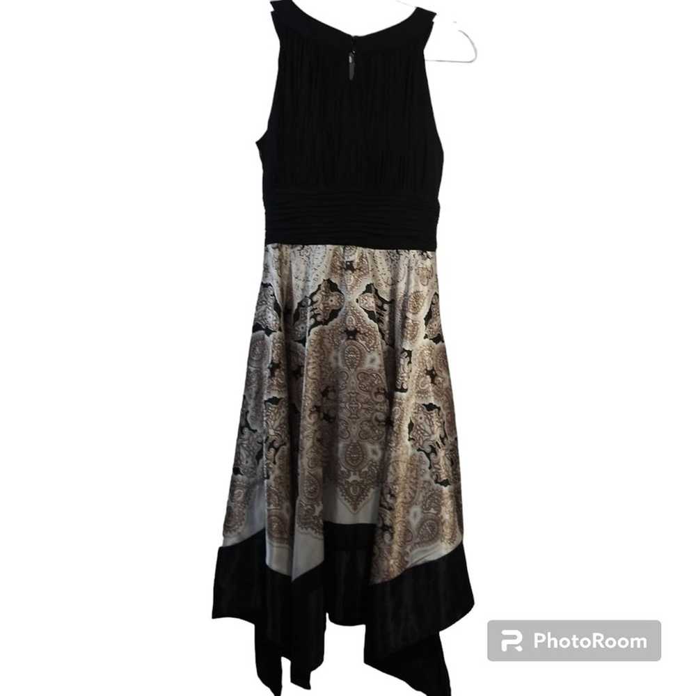 Melrose Black Beige Paisley Asymmetrical Dress Ha… - image 2