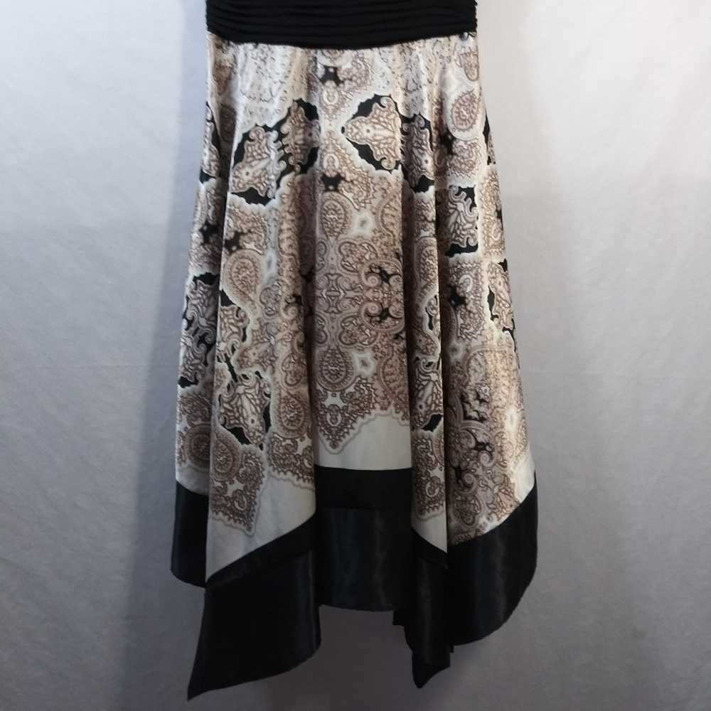 Melrose Black Beige Paisley Asymmetrical Dress Ha… - image 4