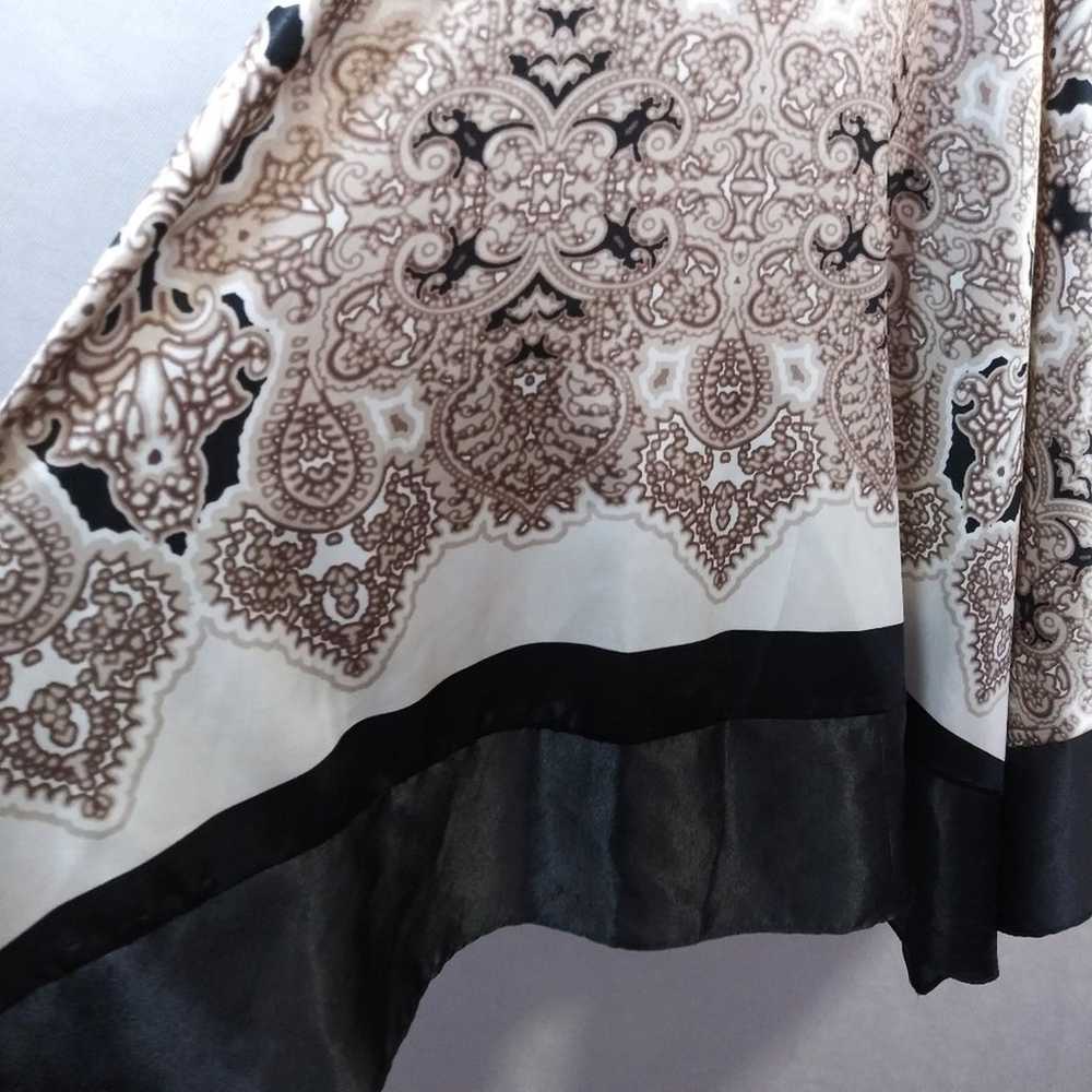 Melrose Black Beige Paisley Asymmetrical Dress Ha… - image 5