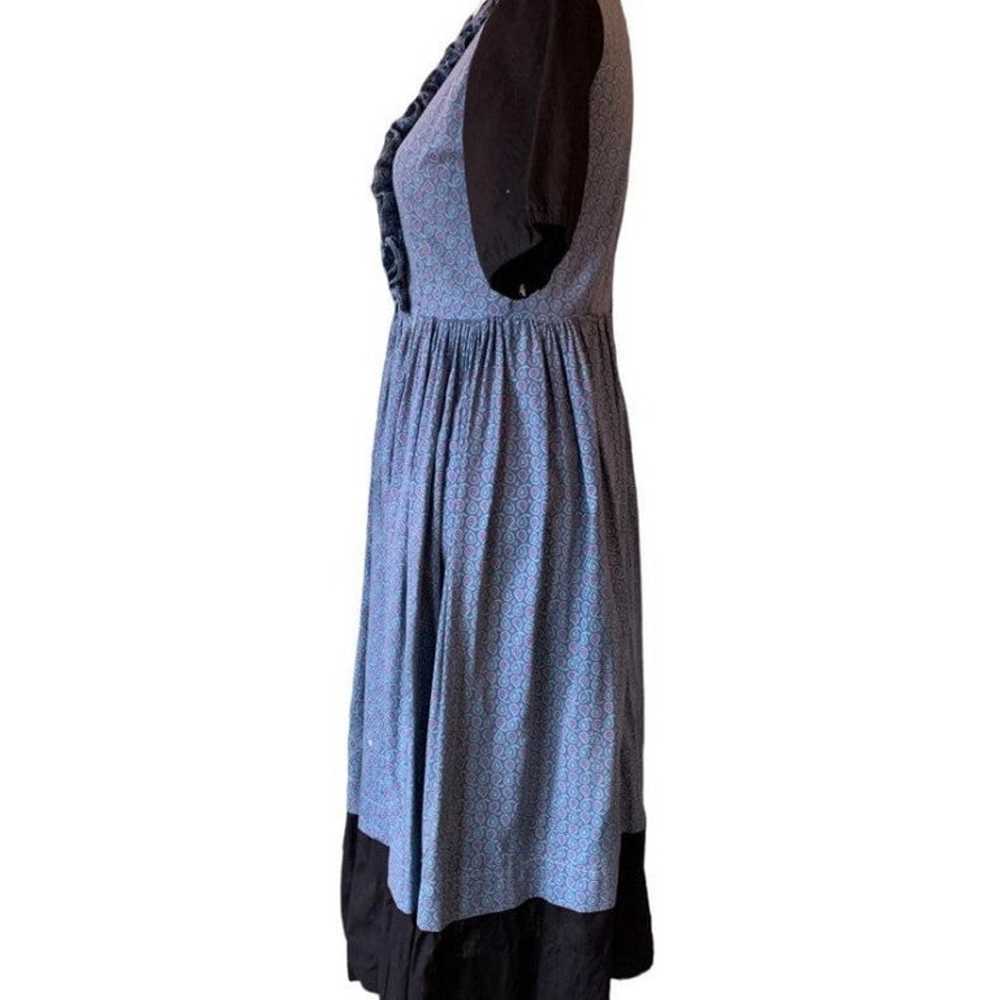Vintage Praire Paisley Ruffle Front Midi Dress - image 3