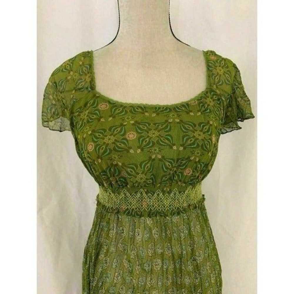 Zara Womens Green Sheer Short Sleeve Mini Dress L… - image 2