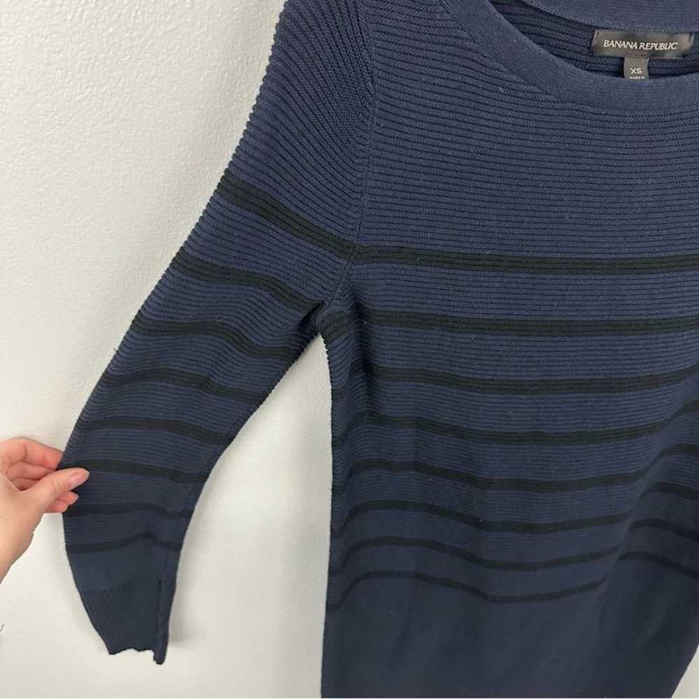 Banana Republic Blue Black Stripe Ribbed Sweater … - image 5
