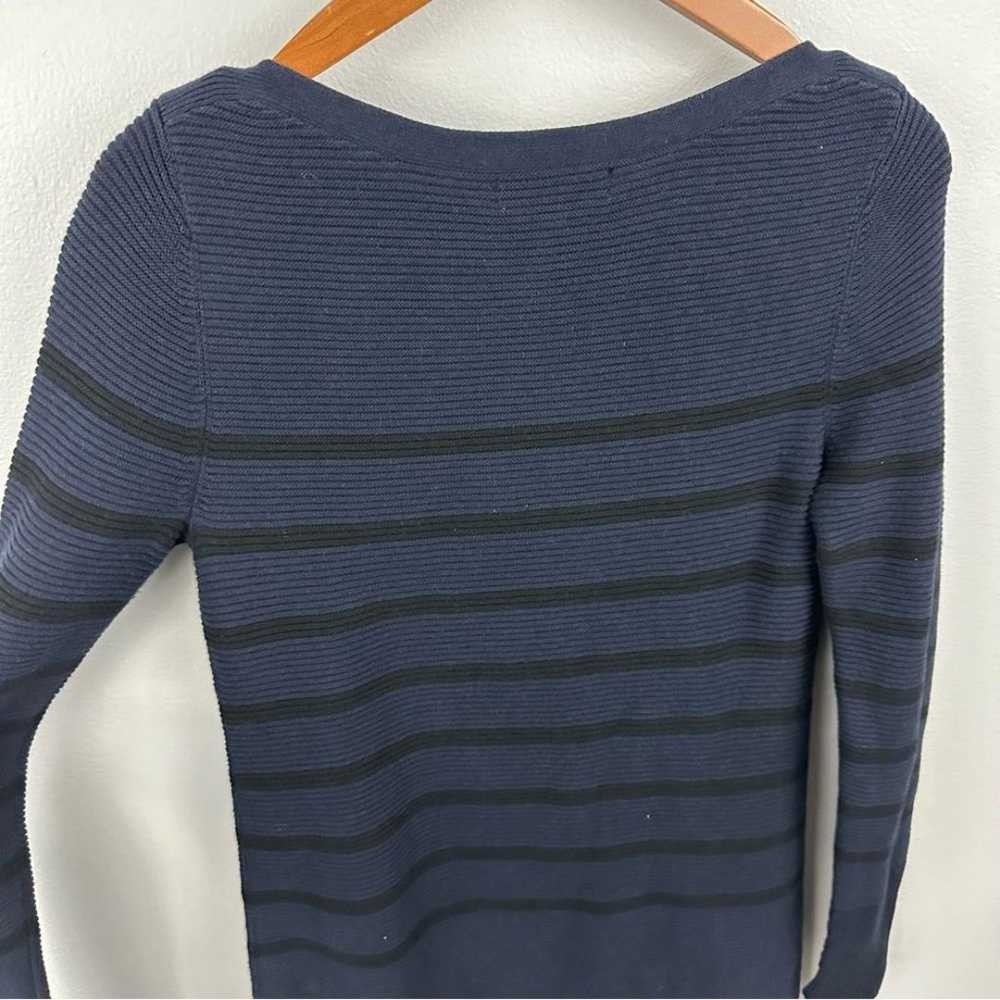 Banana Republic Blue Black Stripe Ribbed Sweater … - image 7