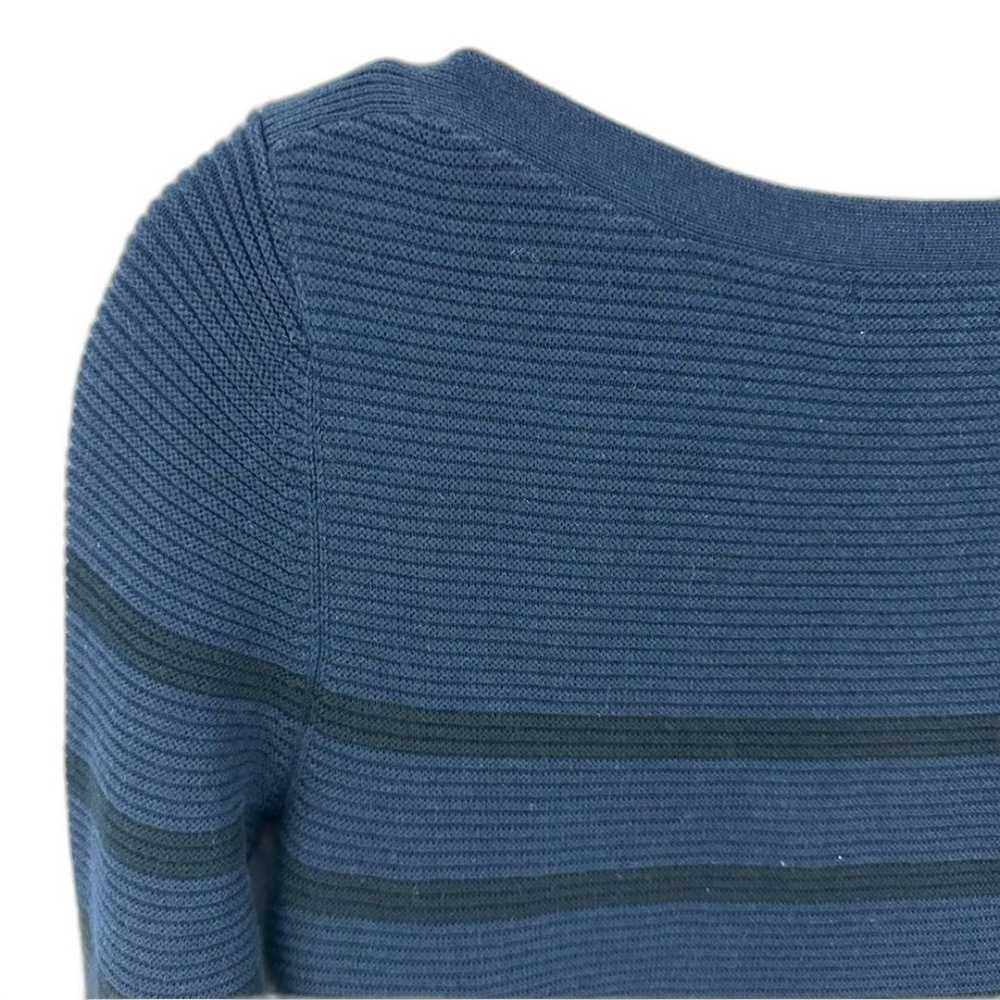 Banana Republic Blue Black Stripe Ribbed Sweater … - image 9