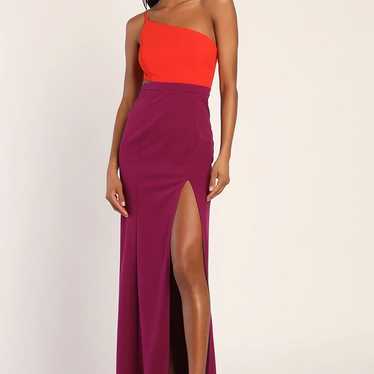 Lulus Pure Chic Red and Purple Asymmetrical One-S… - image 1
