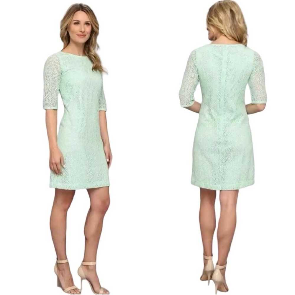 Pendleton Wollen Mills Mint Green Lace Shift Dres… - image 1
