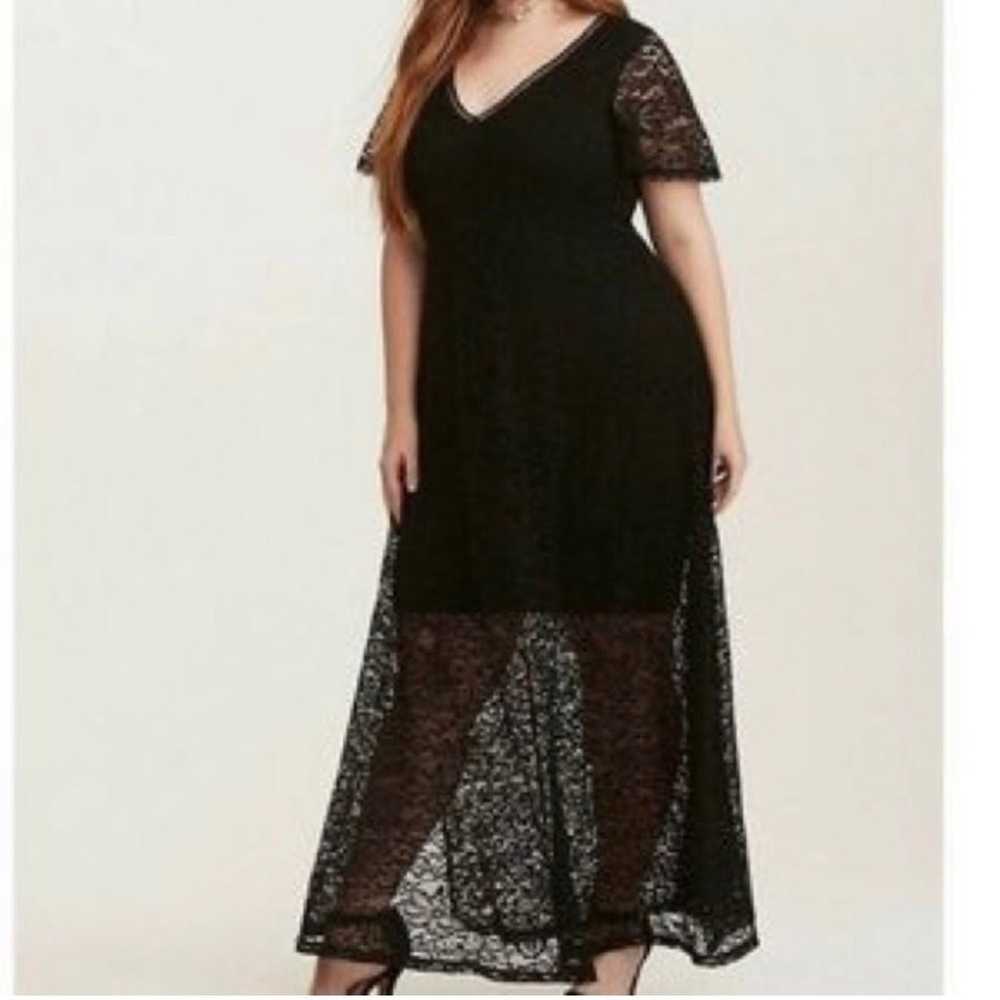 Torrid Black Lace Maxi Dress Size 12 - image 1