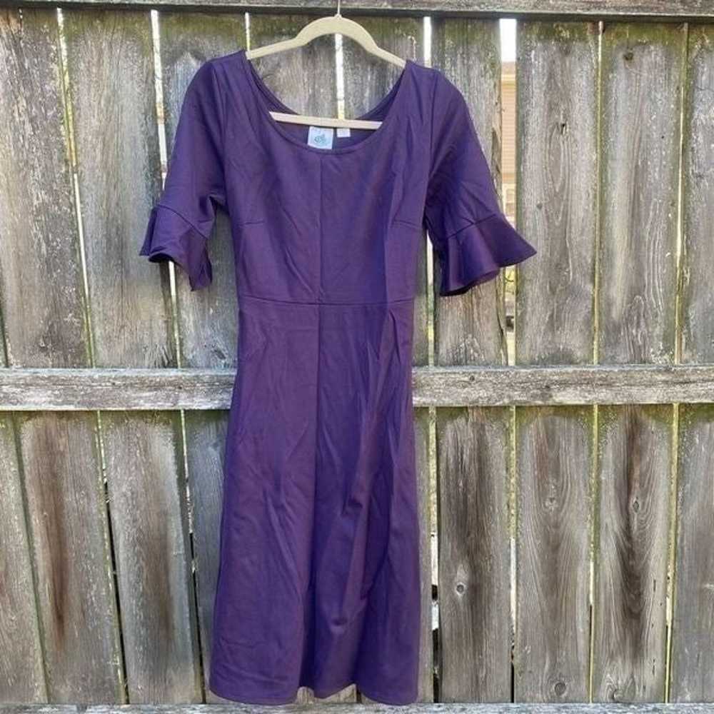 Virginia Dare Deep Purple Ruffle Sleeve Dress | M - image 1