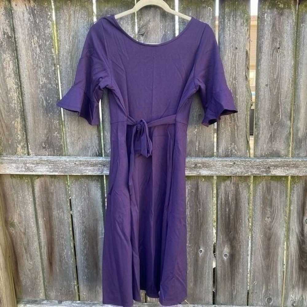 Virginia Dare Deep Purple Ruffle Sleeve Dress | M - image 3