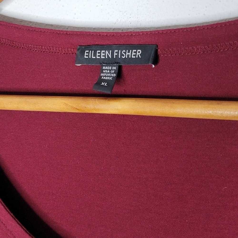 Eileen Fisher XL Red Half Sleeve Scoop Neck Midi … - image 4