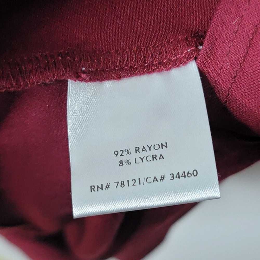 Eileen Fisher XL Red Half Sleeve Scoop Neck Midi … - image 5