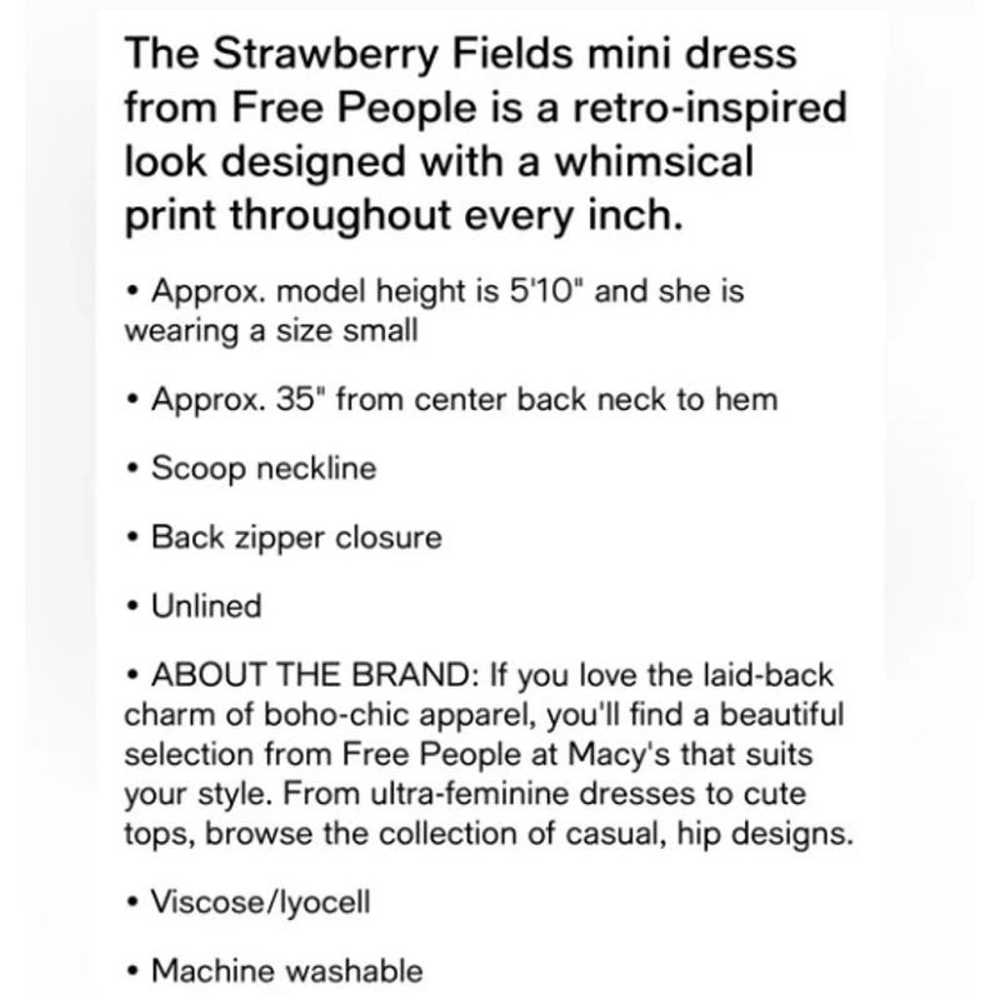 Free People Strawberry Fields Retro Floral Mini S… - image 12