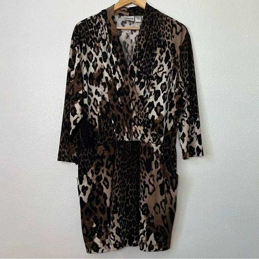 Chico’s Leopard Wrap Dress Animal Print 3/4 Sleev… - image 2