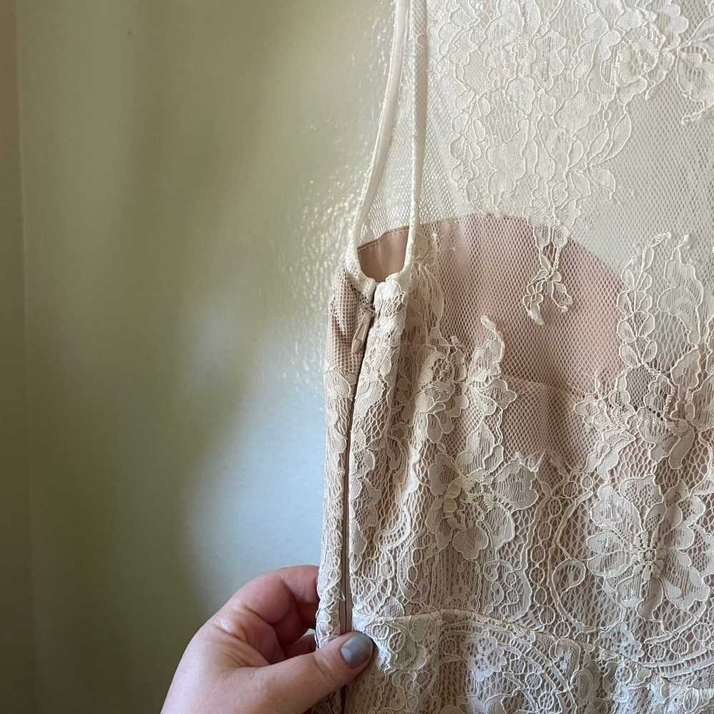 Lulus | Lover's Lace White and Nude Lace Maxi Dre… - image 7