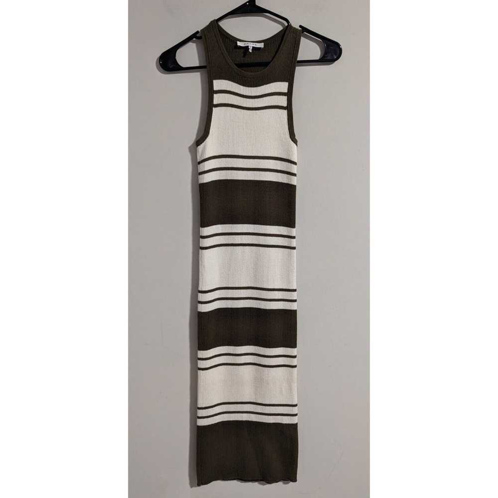 FRAME Striped Rib Knit Midi Dress Women's Size XS… - image 2