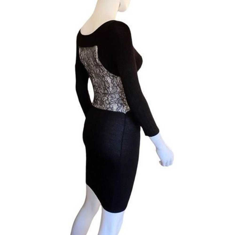 Bebe 3/4 length sleeves Black Lace side cut outs … - image 4