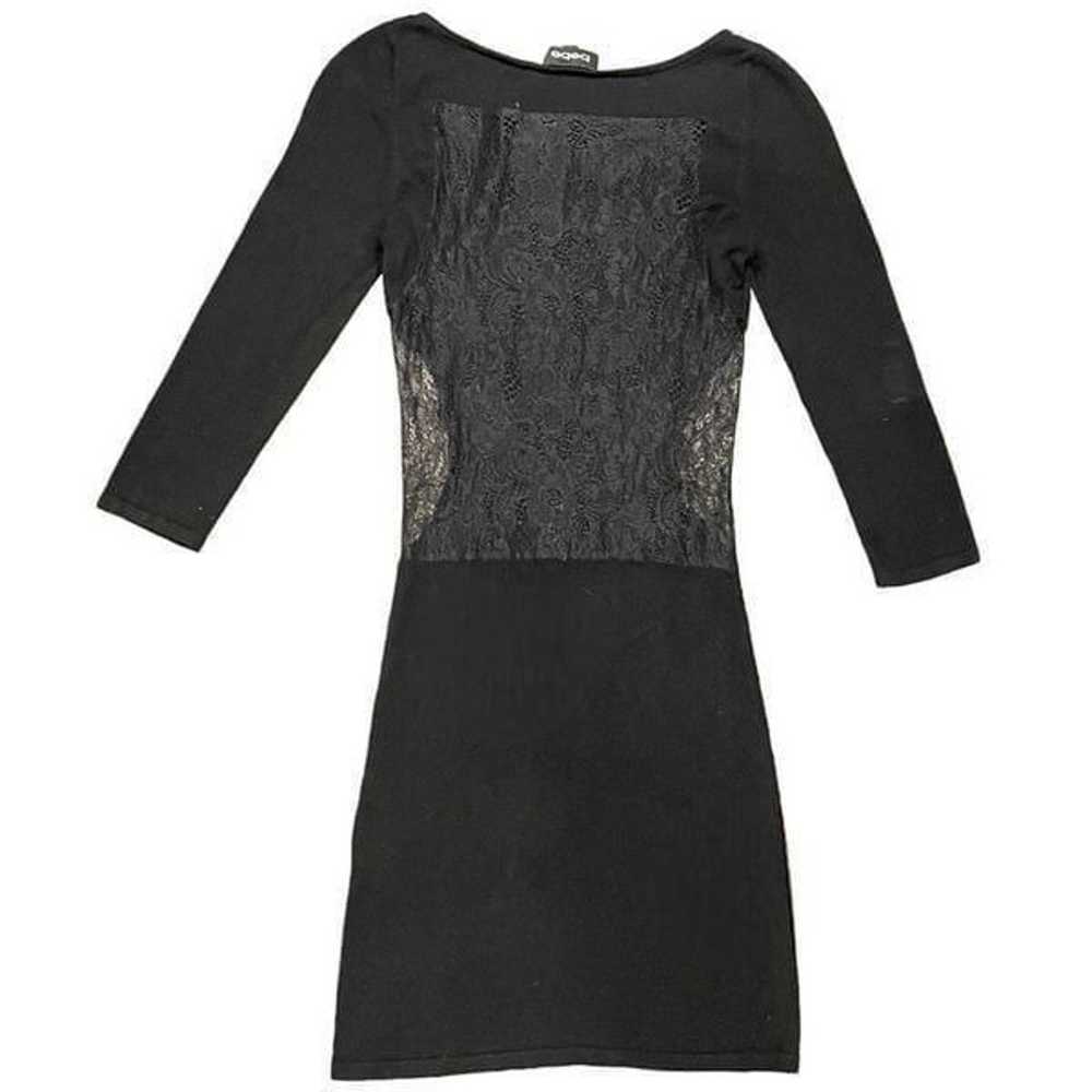 Bebe 3/4 length sleeves Black Lace side cut outs … - image 6