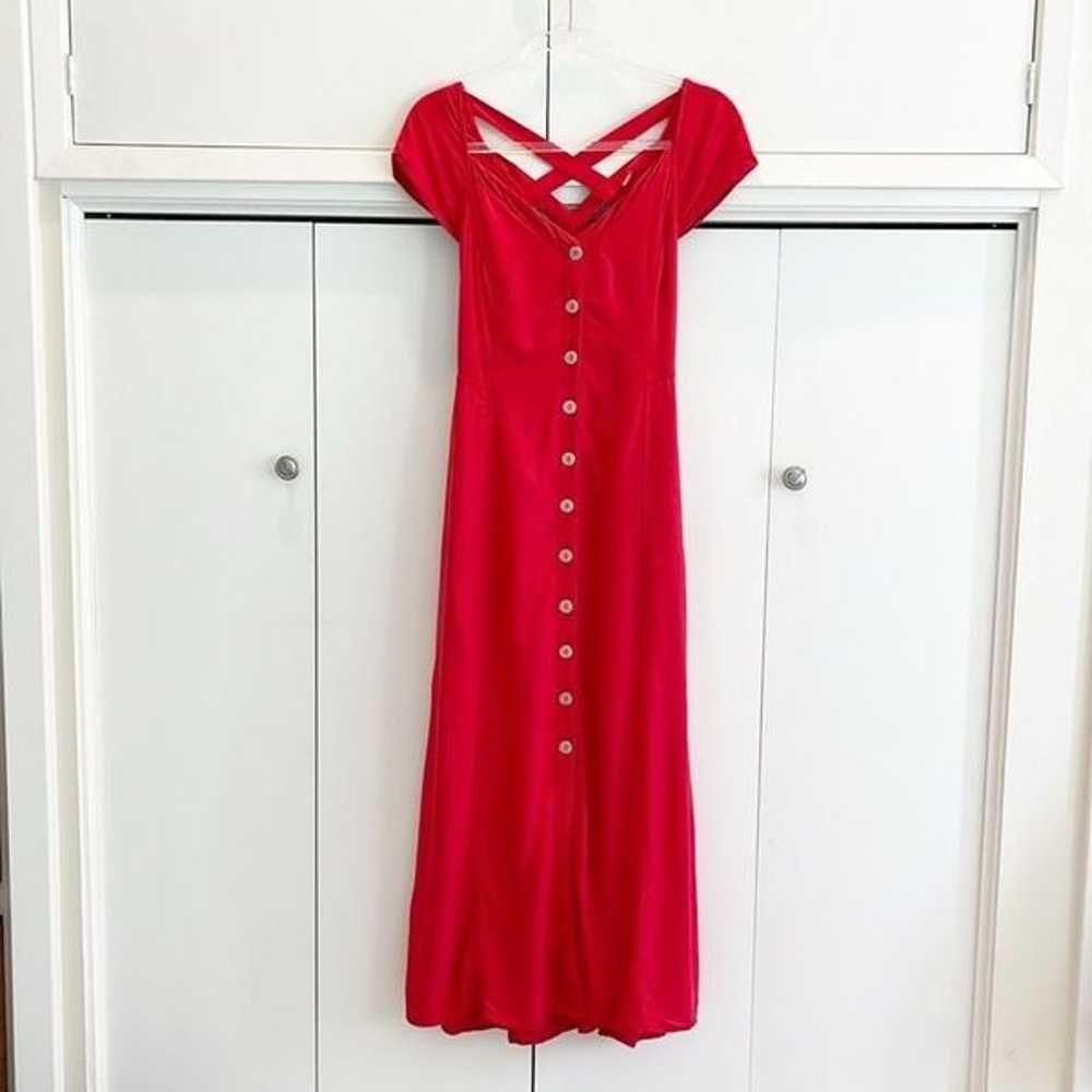 Anthropologie Maeve Tate Button Down Red Maxi Dre… - image 1