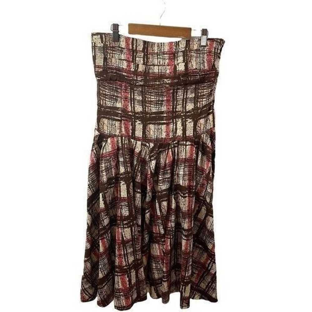 Elevenses by Anthropologie Plaid Strapless Dress … - image 2