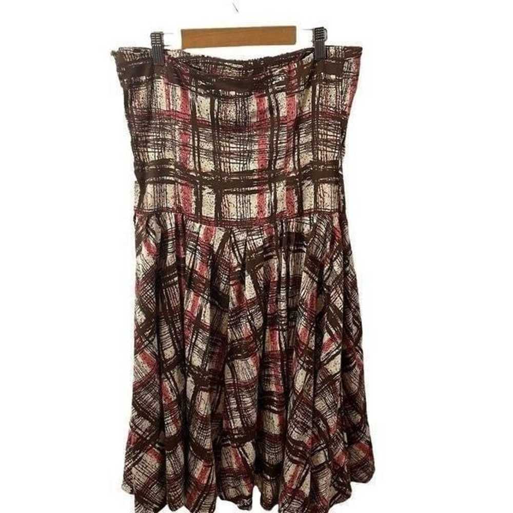 Elevenses by Anthropologie Plaid Strapless Dress … - image 5