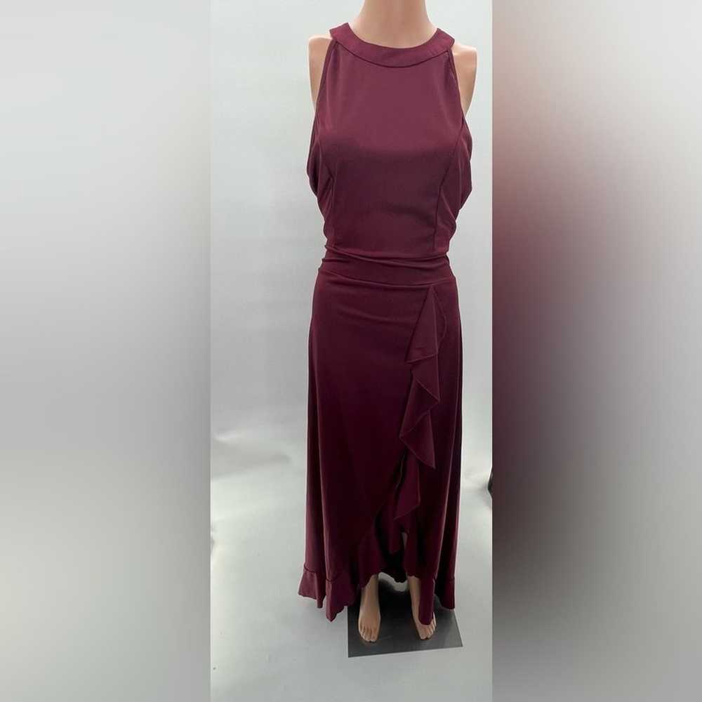 Women Asymmetric Maroon Dress NWOT Size XL - image 1