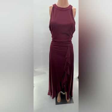 Women Asymmetric Maroon Dress NWOT Size XL - image 1