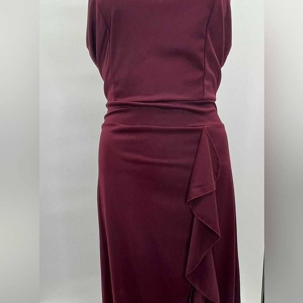 Women Asymmetric Maroon Dress NWOT Size XL - image 2