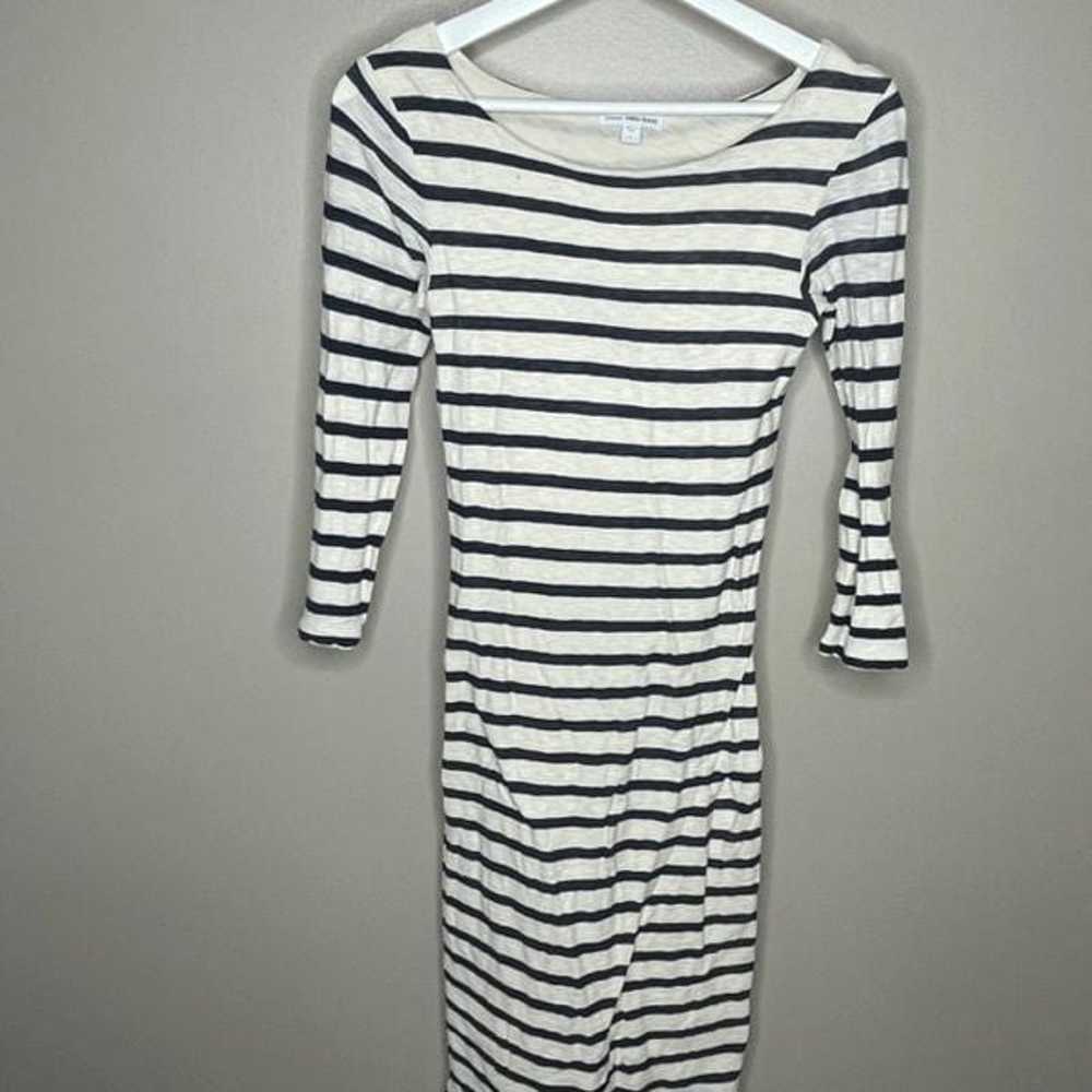 James Perse Stripe Knee Length Fitted Dress - image 1
