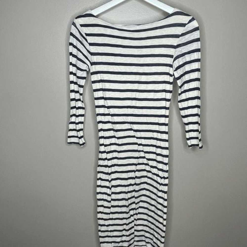 James Perse Stripe Knee Length Fitted Dress - image 3
