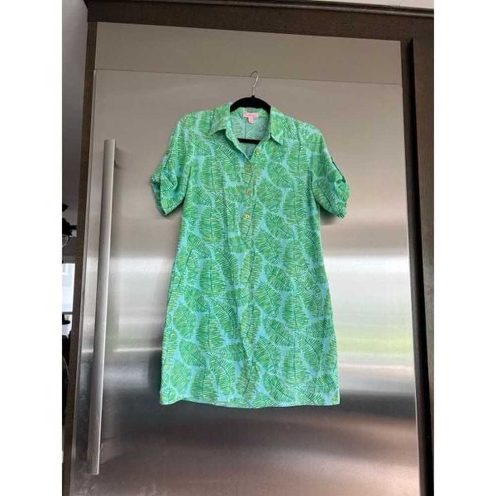 Lilly Pulitzer Shift Dress Tropical Palm Leaf Pri… - image 3