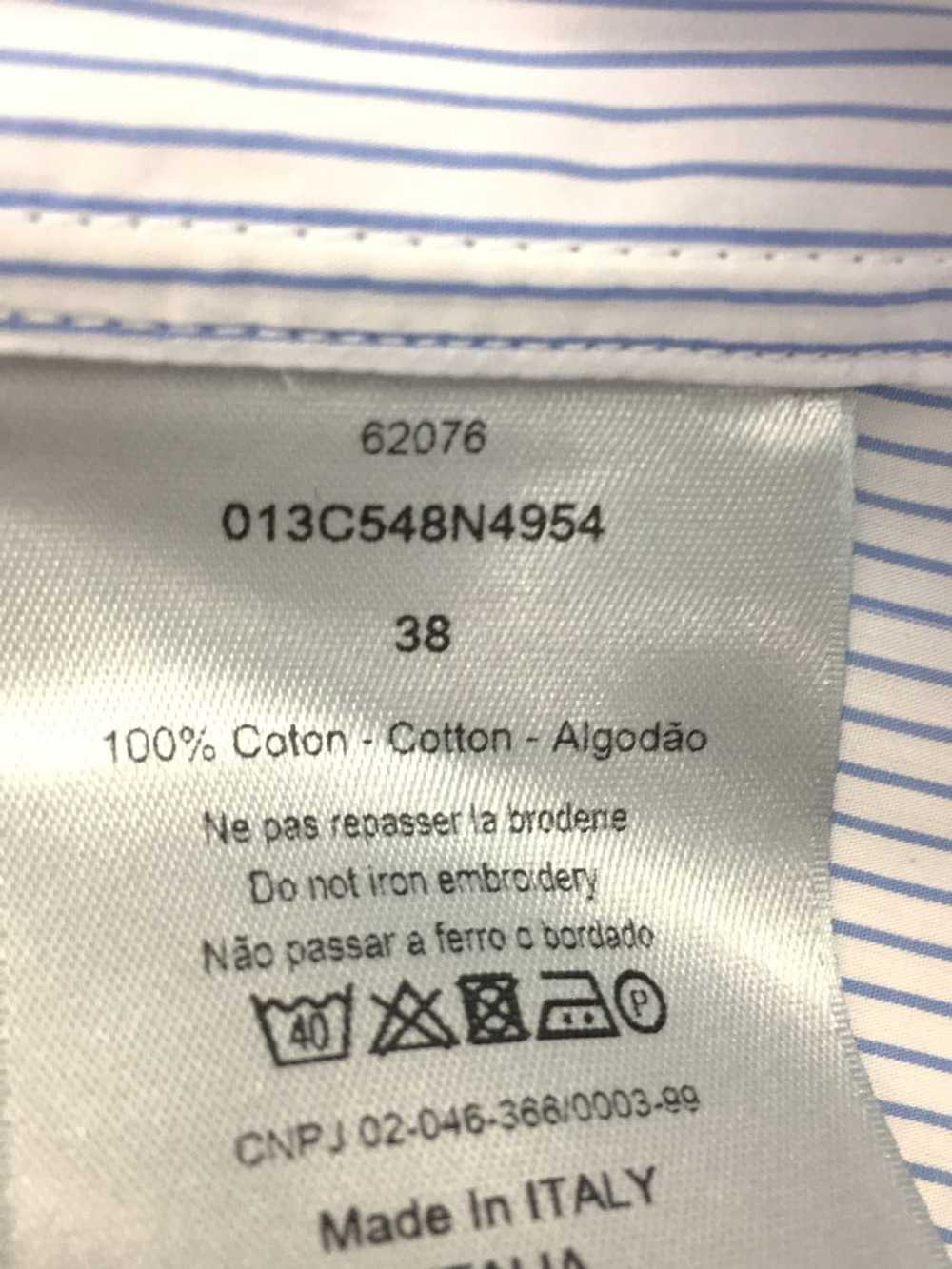 Dior Homme Short Sleeve Shirt 38 Cotton Blu Strip… - image 4