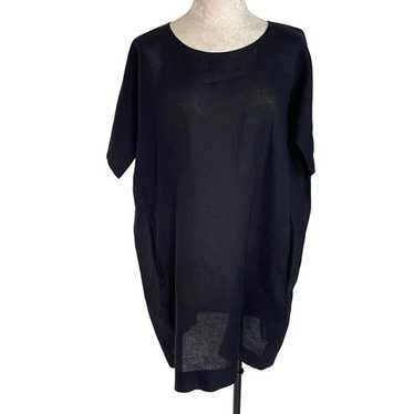 Eileen Fisher Dress Womens Size Small Black Short 