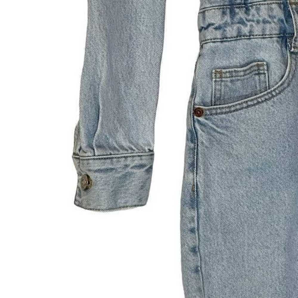 Zara Denim Jumpsuit Long Sleeve Shorts | Size M - image 2