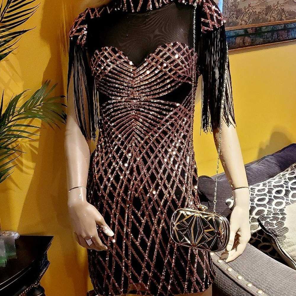 Sequin Fringed Dress - image 2
