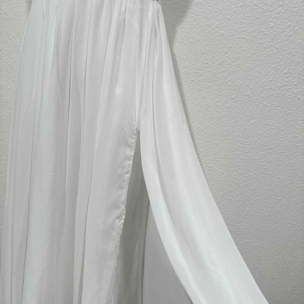 white rhinestone bridal wedding evening prom form… - image 4