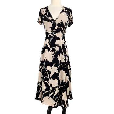 Vintage Jeager Silk Floral Wrap Dress 1990s