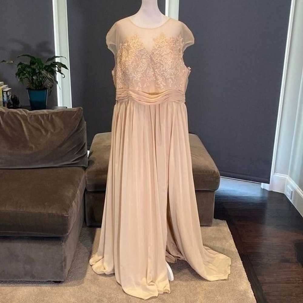 Women’s Full Length Chiffon & Lace Applique Dress… - image 1
