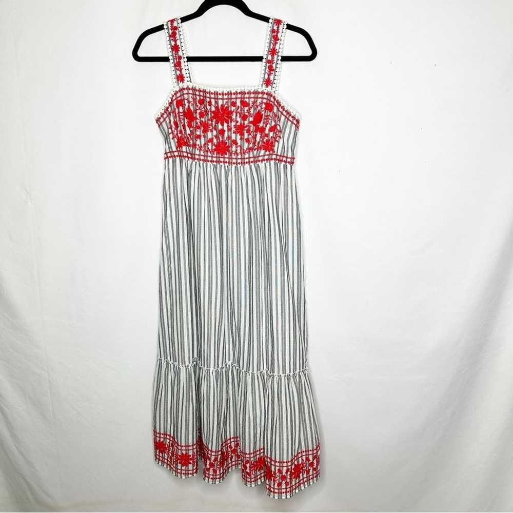 KATE SPADE BROOME STREET Gray Striped Midi Dress … - image 2